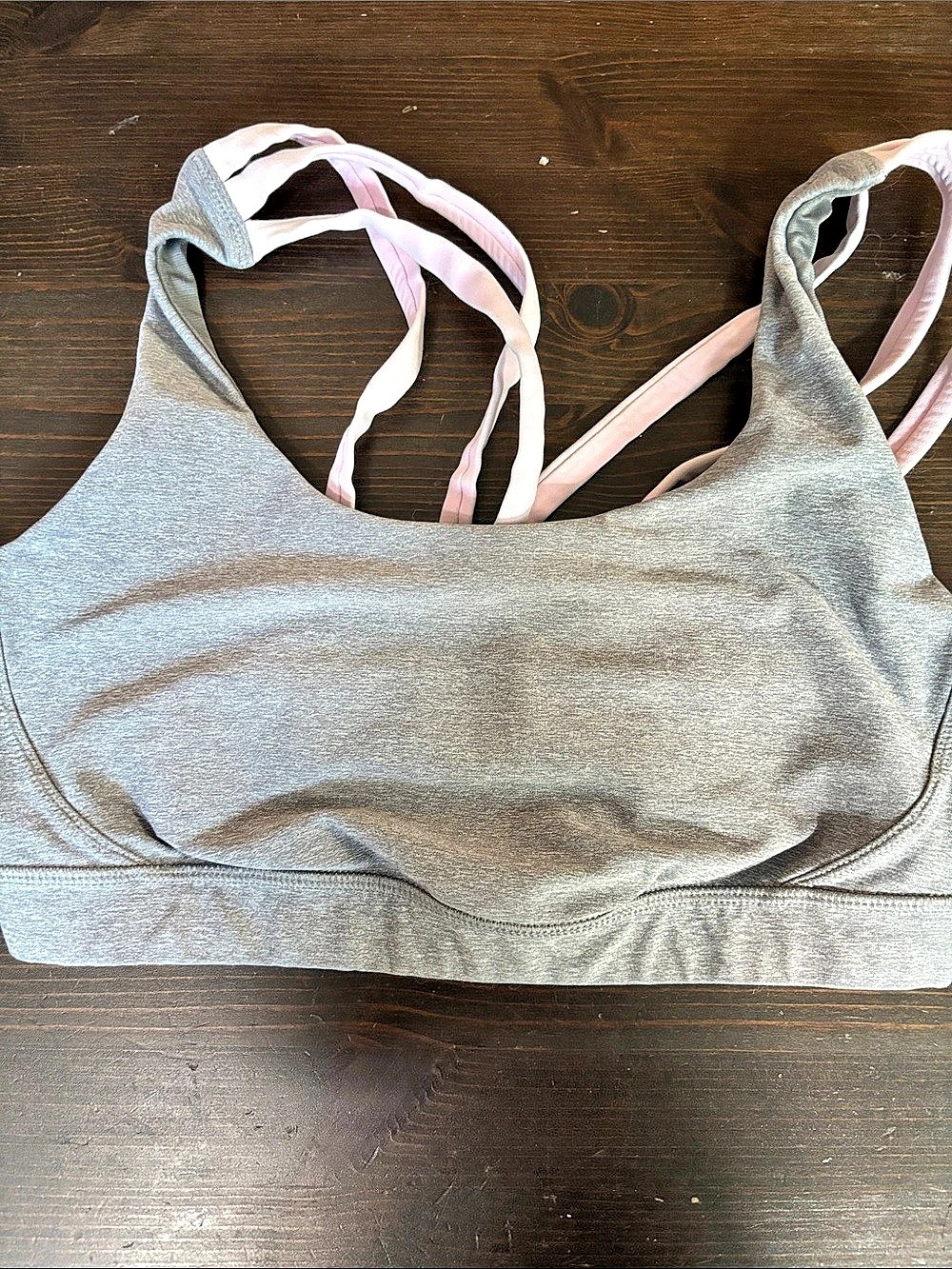 Lululemon energy Bra Gray & Pink Sports Bra Size 10